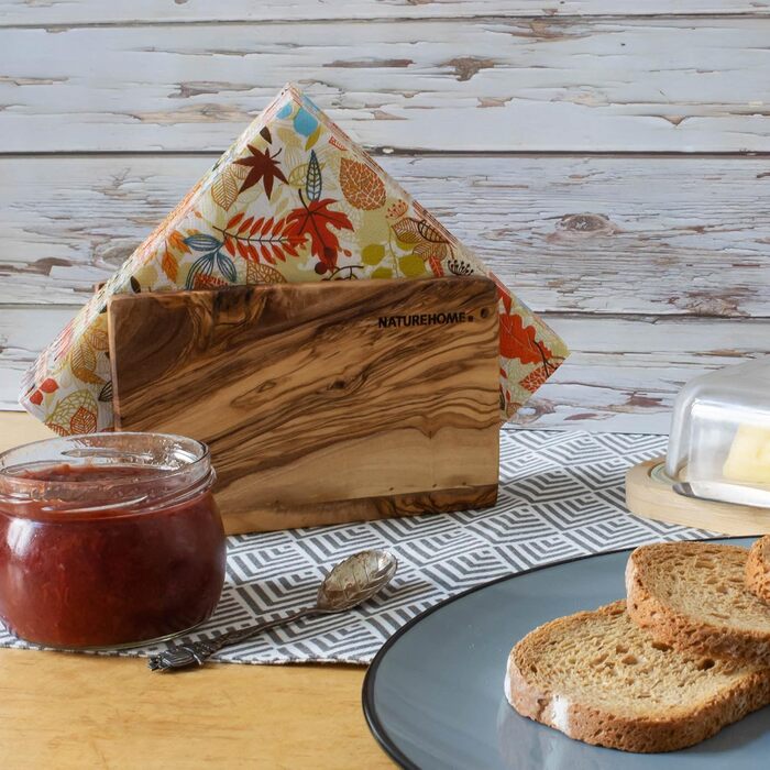 Серветниця з натурального оливкового дерева NATUREHOME, екологічна, довговічна, дерев'яний тримач для серветок 16x10x5 см