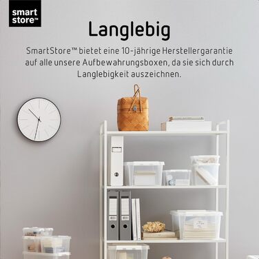 SmartStore Набір з 10 контейнерів з кришкою Classic 8 л (40x30x11 см), харчовий пластик, стійкі до штабелювання, зміцнені кути, 10 років гарантії