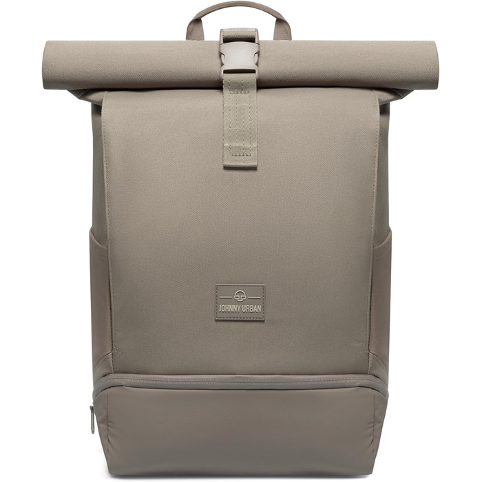 Рюкзак Johnny Urban Allen Medium ролтоп 15 л для жінок і чоловіків, з відділенням для ноутбука, водовідштовхувальний, для міста, університету, велосипеда, бізнесу, екологічний, сірий Desert Grey