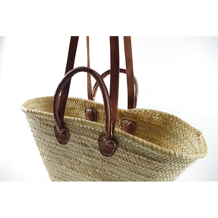 Пляжна сумка з пальмового листя Kobolo з шкіряними ручками, 50x15x30 см
