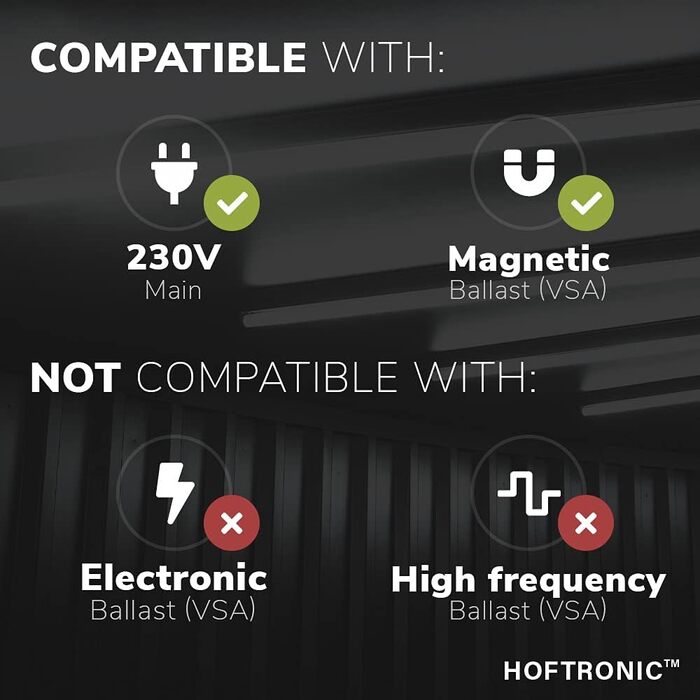 HOFTRONIC LED світильник для вологих приміщень 150 см 60W 6000K холодне біле світло, 10500 лм, 175 лм/Вт, без мерехтіння, з'єднуваний, T8, IP65, водостійкий, подвійний, для гаража, підвалу, офісу