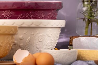 Велика керамічна миска Mason Cash 29 см, 4 л, рожева – для тіста, з міцного стійкого до сколів кам'яного посуду, для хліба, пирогів, піци