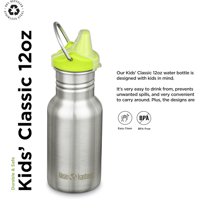Термобутилка Klean Kanteen Classic 355 мл вузька, нержавіюча сталь