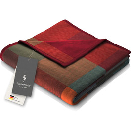 Плед biederlack Pure Cotton Karo, фланелевий, 150x200 см, 100% бавовна, кольорова клітинка, еко, виготовлено в Німеччині