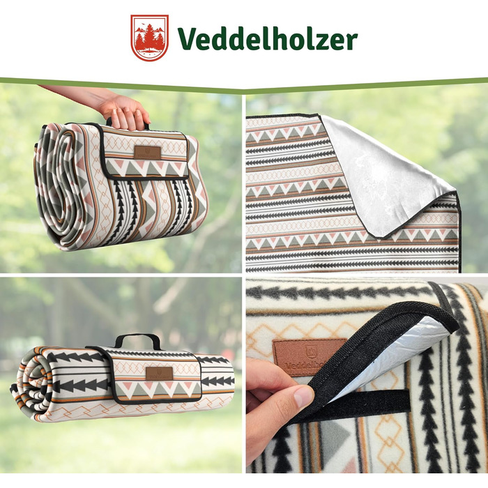 Пікнік-ковдра Boho 200x200 см, водонепроникна, пляжна, XXL, ізоляційна, м'яка, для кемпінгу, парку, фестивалю, складана, прана