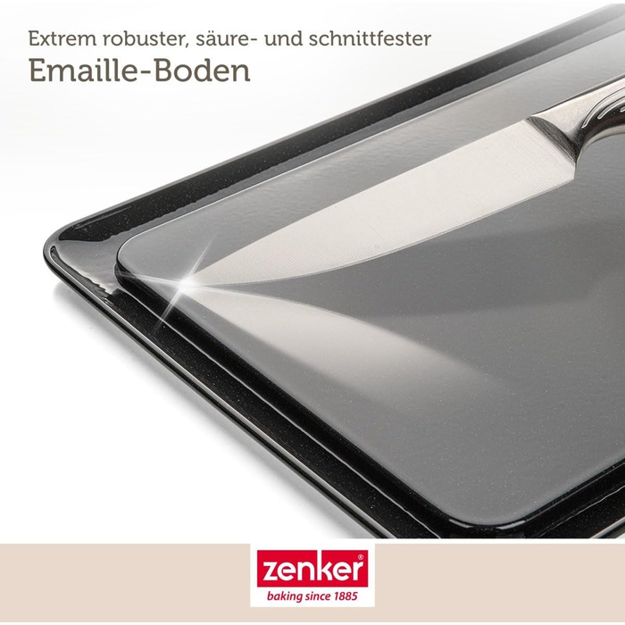 Форма для випічки Zenker Deluxe з кришкою, прямокутна, емальований піддон, контейнер для транспортування торта, чорна/прозора/червона