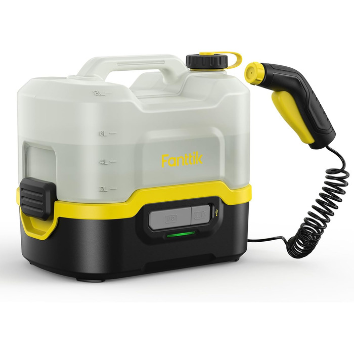 Fanttik NB8 Nano – портативна бездротова електрична мийка високого тиску з баком 8 л, телескопічною насадкою, акумулятором 2600 мА·год, для тераси, кемпінгу та миття домашніх тварин
