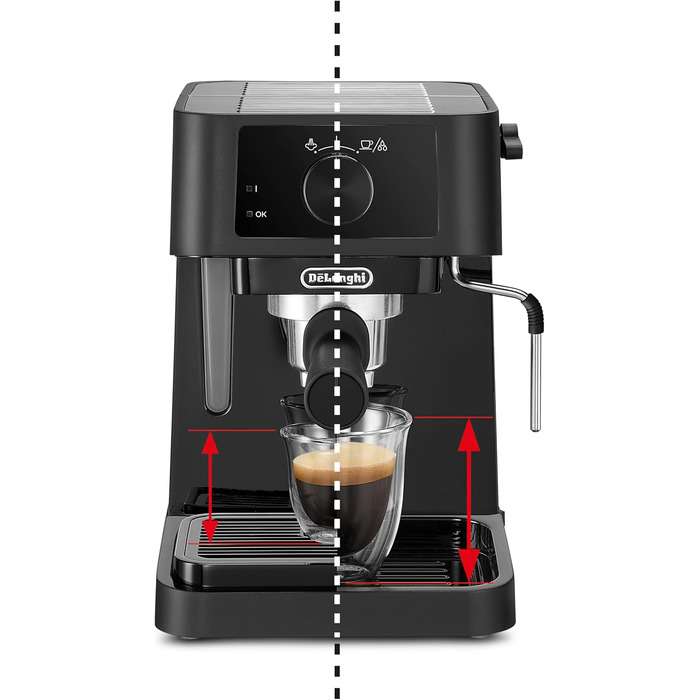 De'Longhi Stilosa EC 230.BK – традиційна еспресо-кавоварка з ручним капучинатором, для меленої кави, бак 1 л, 1100 Вт, чорна