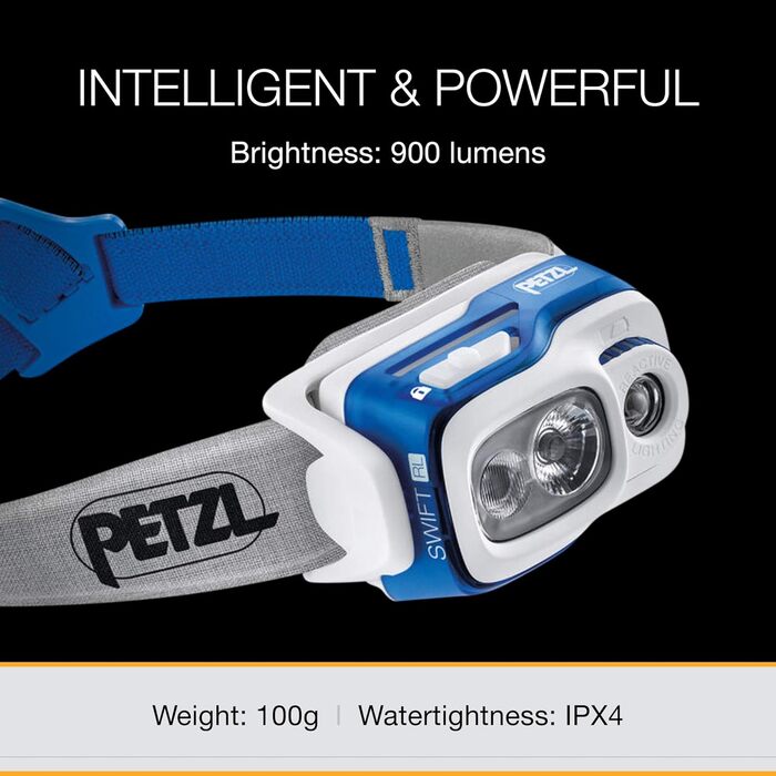 Налобний ліхтар PETZL Swift RL 900 люмен, акумуляторний