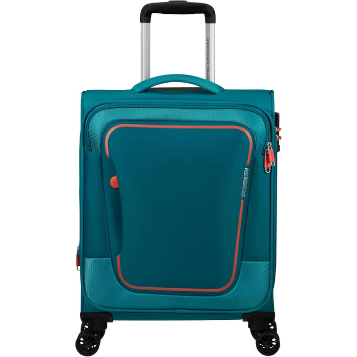 Валіза American Tourister Pulsonic Spinner L, розширювана, 81 см, 113/122 л, бірюзова (Stone Teal), мала 55 см, 43.5 л