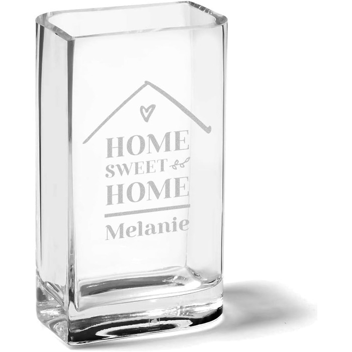 Скляна ваза з гравіюванням Home Sweet Home, персоналізована, подарунок жінці, тюльпанова, ручна робота, Polar-Effekt, Німеччина