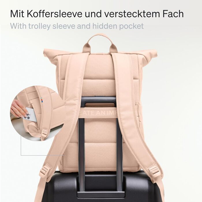 Рюкзак GOT BAG Rolltop Easy із переробленого океанічного пластику, водонепроникний, для ноутбука 16'', 31 л (Pearl)