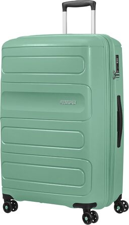 Валіза American Tourister Sunside Spinner 55 см, 35 л, чорна, розширювана, 77-118 л, мінерально-зелена