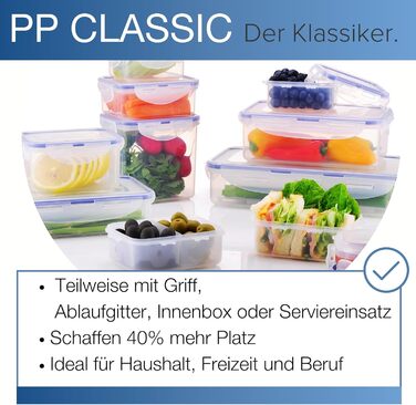 LocknLock PP CLASSIC контейнер для зберігання з кришкою та ручками, 16 л, напівпрозорий, герметичний, набір 2 шт, 361x274x212 мм, для побутових речей