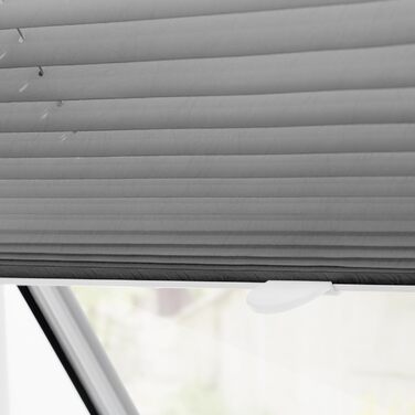 Плісе для мансардних вікон Lichtblick, без свердління, на присосках, для Velux, сіре, 95,3×122 см (S08/SK08)