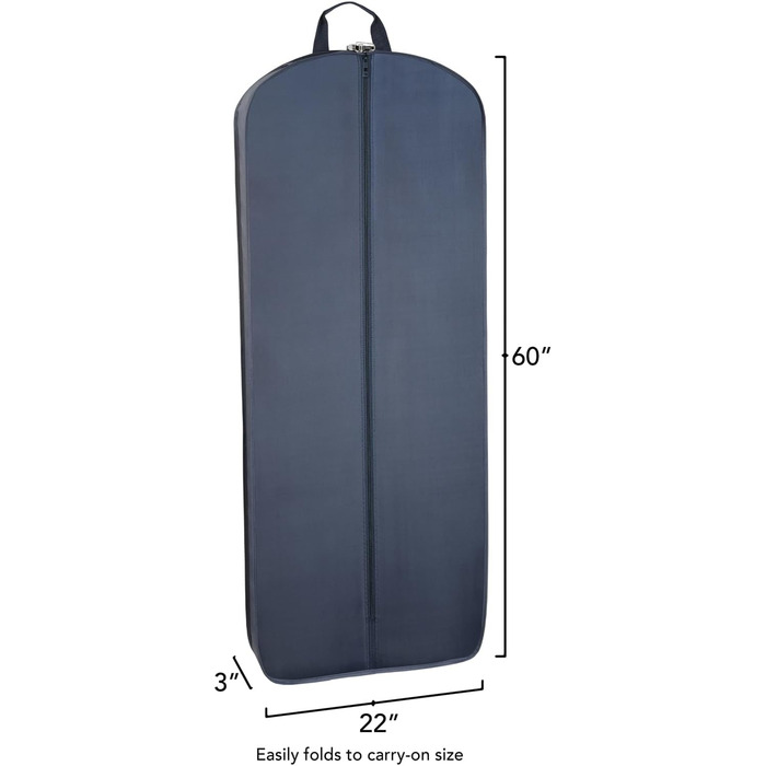 Дорожній трискладний чохол для сукні WallyBags, темно-синій, 152 см