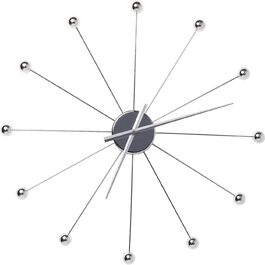 Настінний годинник Kare Design Like Umbrella 100 см, сучасний, мінімалістичний, алюмінієва рама, круглий, сріблястий