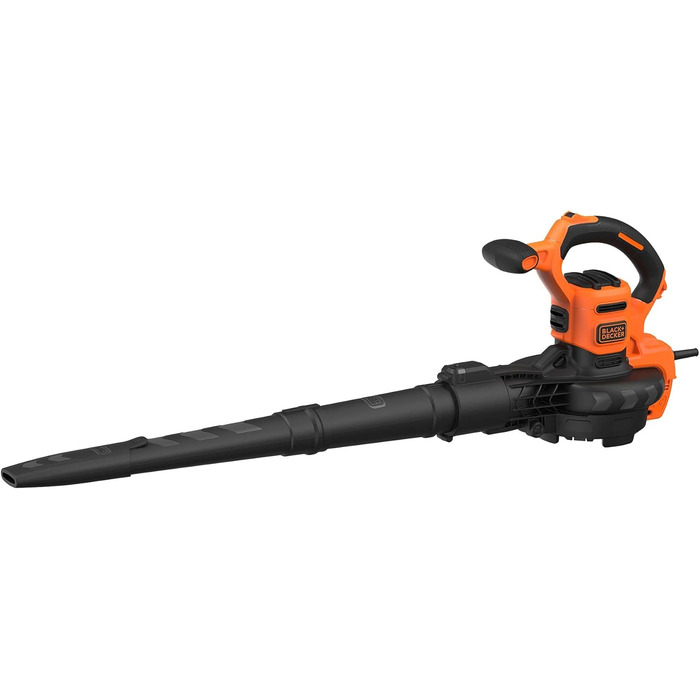 Електричний садовий пилосос-видувка Black+Decker BEBLV301, 3-в-1, 3000 Вт, з подрібнювачем і рюкзаком-мішком 72 л, регульована потужність, висока швидкість повітря