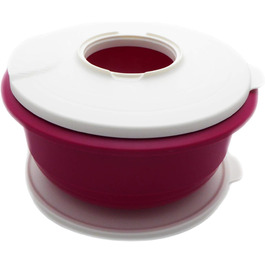 Миска Tupperware Peng 3,5 л з кришкою та захистом від бризок, лілова/біла – універсальна для змішування та сервірування