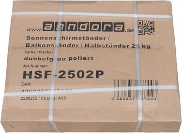 Підставка для сонячної парасолі anndora, граніт, 25 кг, темно-сіра, для балкону, діаметр стрижня до 48 мм