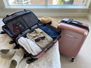 Жорсткий чемодан Samsonite Winfield 3 DLX з обертовими колесами, рожевий, універсальний розмір, ручна поклажа
