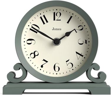 Настільний годинник JONES CLOCKS Saloon, класичний подвійний дизайн, зелений, для столу, полиці або тумби, сучасний стиль