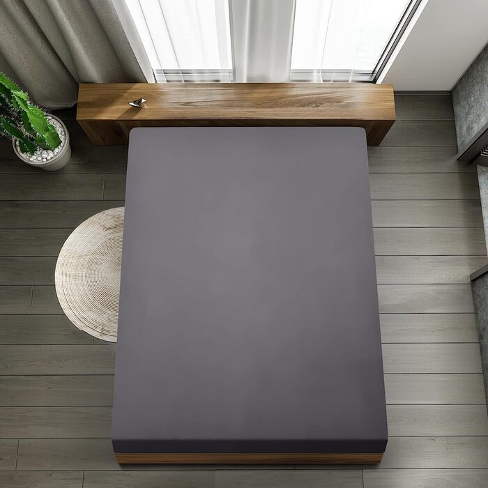 Комплект з 6 простирадл на резинці Utopia Bedding 90x200 см, сірі, мікрофібра, глибока кишеня 35 см