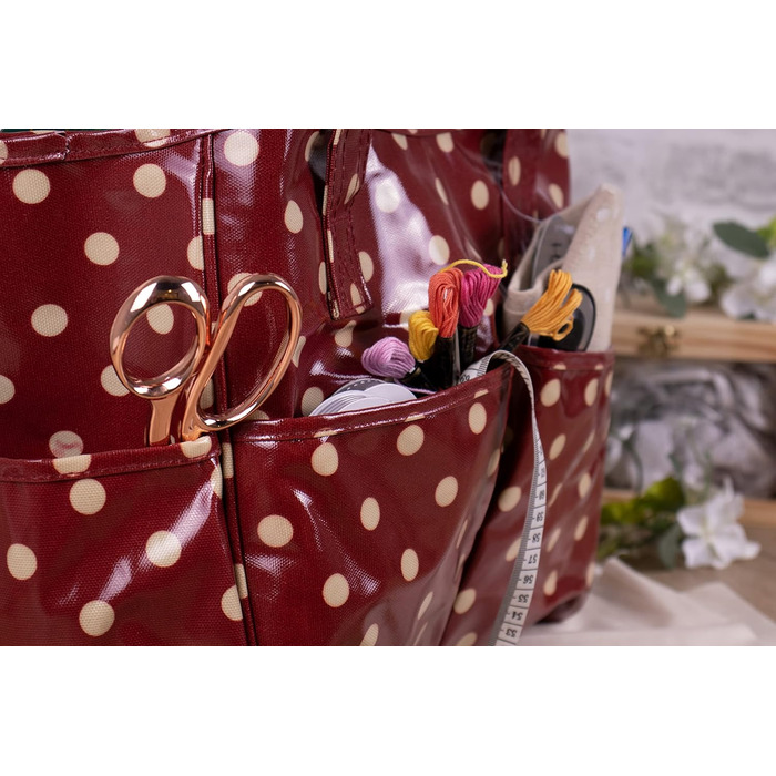 Бавовняна сумка для рукоділля Hobby Gift, червона, 14x36,5x30 см