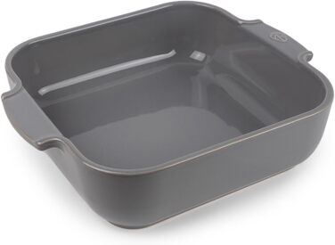 Квадратна керамічна форма для запікання Peugeot Appolia з ручками, 28x28 см, 2 л, біла/світло-сіра