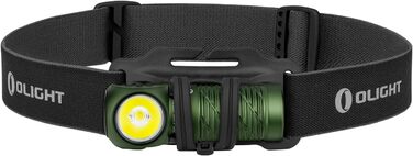 Ліхтарик-налобник OLIGHT Perun 2 Mini LED 1100 люмен, USB, водонепроникний, 5 режимів, з червоним світлом, для кемпінгу та екстрених ситуацій, зелений, холодне біле світло