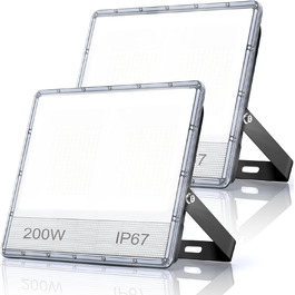 YIQIBRO LED прожектори для вулиці 50Вт, 2шт, 5000Лм, 7000K холодне світло, IP67, водонепроникні, для саду, гаража, двору, тераси