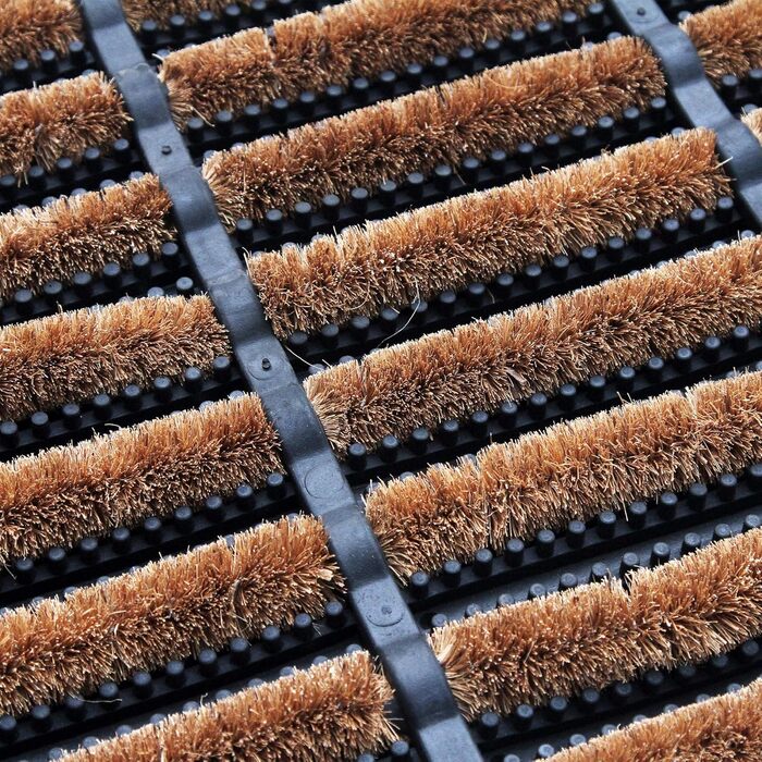 Coco&Coir® Преміум кокосовий килимок для взуття 45x75 см, нековзний, для вхідної зони, зовнішній та внутрішній, з ПВХ основою