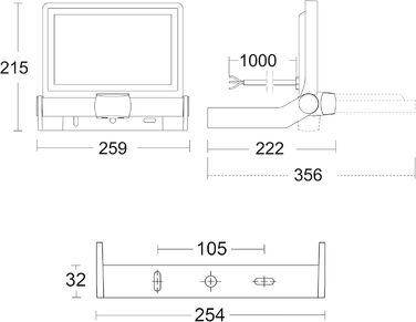 Світлодіодний прожектор Steinel XLED ONE XL 42,6 Вт, 4200 лм, з датчиком руху, антрацит, для вулиці, під'їзду, будинку та саду, алюмінієвий