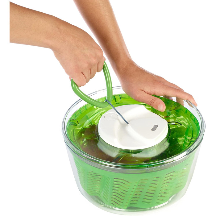 Сушарка для салату Zyliss Easy Spin 2, 6 л, пластикова, зелена, з чашею, технологія Aquavent