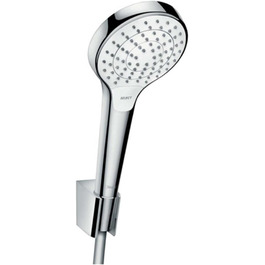 Душова лійка hansgrohe Croma Select S з тримачем, 3 режими, біла/хром, комплект зі шлангом 1,6 м