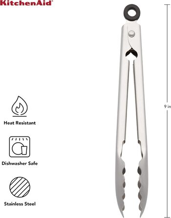 Кухонні щипці KitchenAid, силікон та нержавіюча сталь, 30,5 см