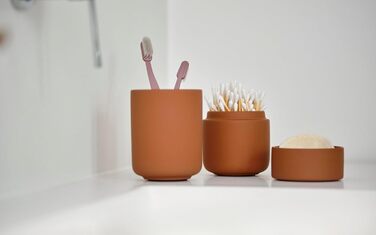 Стакан для зубних щіток Zone Denmark Ume, керамічний, теракота, 8,3×10,3 см – стильний тримач для ванної кімнати