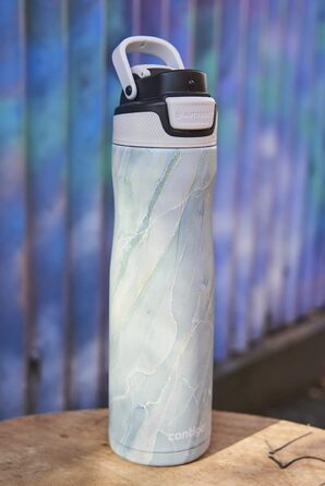 Термобутилка Contigo Ashland Chill з трубочкою, нержавіюча сталь, ізольована спортивна пляшка для води, не протікає, 590 мл, бірюзова (Amazonite)