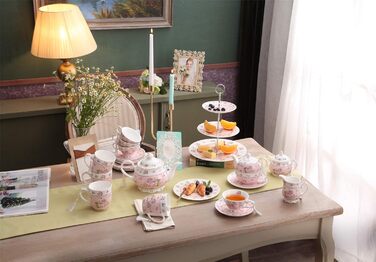Порцеляновий чайник та чашка London Boutique Vintage Rose Вікторіанський стиль, в подарунковій коробці, кераміка, 15x15 см