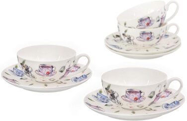 Набір чайних чашок Fine Bone China, 6 чашок і блюдець