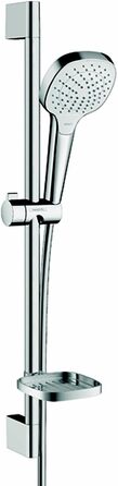 Душова лійка hansgrohe Croma Select E, 3 режими, антикальк, водозбереження, білий/хром, 0,65 м, набір