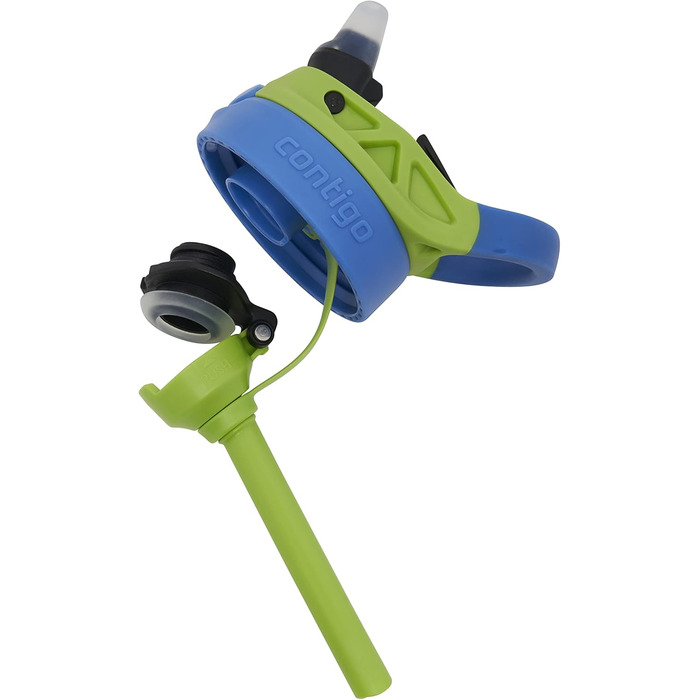 Дитяча пляшка для води Contigo Easy Clean Autospout з трубочкою, нержавіюча сталь, без BPA, 100% герметична, легке очищення, 420 мл, для школи, садка, спорту (Matcha Dragon)
