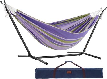 Подвійний гамак Vivere з бавовни з металевою стійкою 250 см, Wüstenmond (Tranquility)