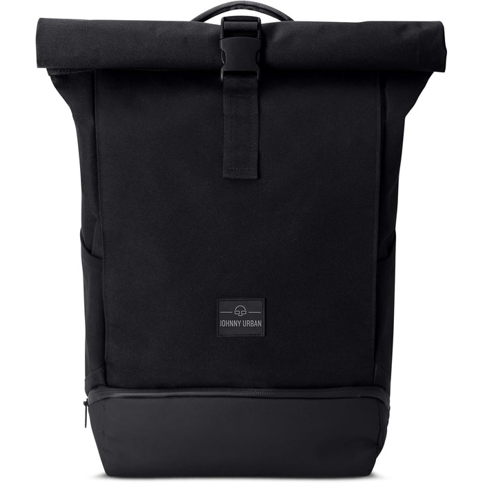 Рюкзак Johnny Urban Allen Medium чорний, водостійкий, 15 л, ролтоп з відділенням для ноутбука, унісекс, для міста, університету та велосипеда, екологічний