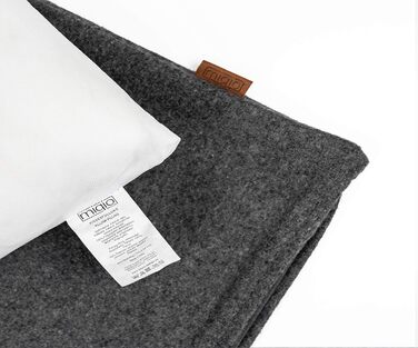 Декоративна подушка Miqio Turku 45x45 см з вовни та шкіри, з наповнювачем і чохлом, для дивану та ліжка, декор у вітальню, спальню, на Великдень