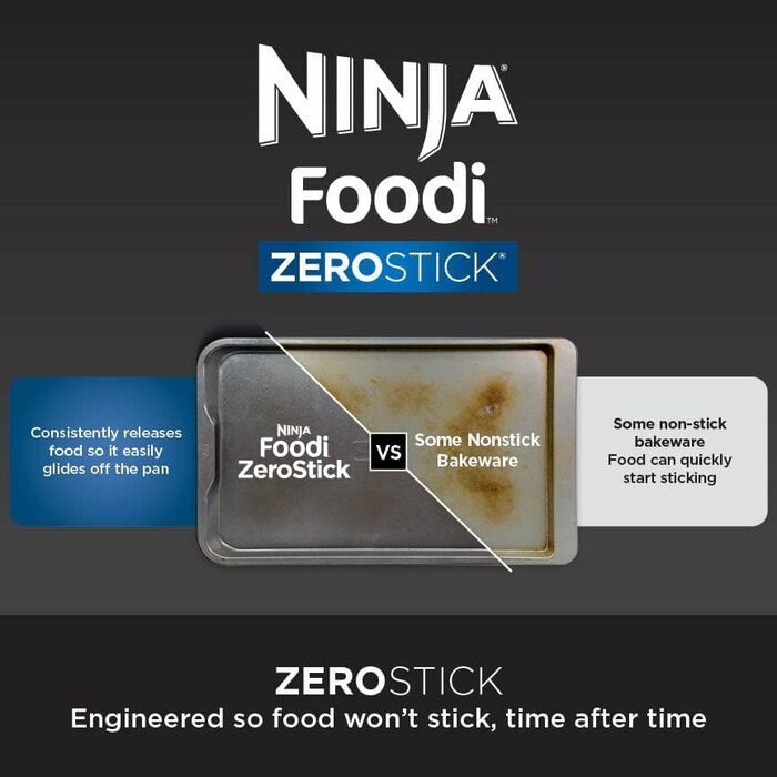 Ланчбокс NINJA Foodi ZEROSTICK, 900 г, антипригарний, сталевий, для їжі, сріблястий, 22x13 см, можна мити в посудомийці