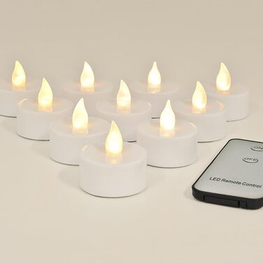LED свічки Monzana, 30 шт., електричні, з пультом, 3,7 см, тепле біле світло, реалістичне мерехтіння, батарейки в комплекті, фламелесні, тривалий час роботи