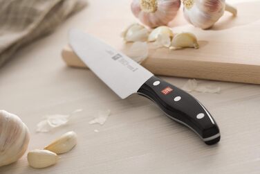 Керамічний мусат ZWILLING 23 см з чорної ручкою та кухонний ніж ZWILLING 20 см з широким лезом, чорний/сріблястий