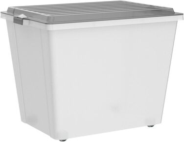 Комплект із 3 контейнерів для зберігання Rotho Compact 70 л з кришкою і колесами