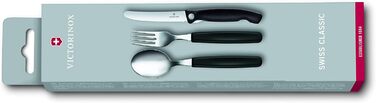 Набір столових ножів Victorinox Classic, 3 предмети, нержавіюча сталь, 11 см, чорні, супер гострі з хвилястим лезом